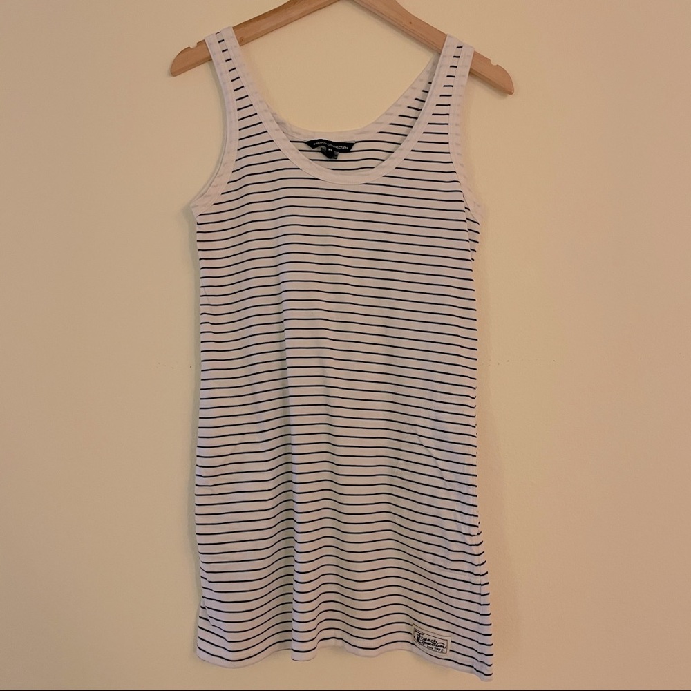 French Connection striped long tank with pockets